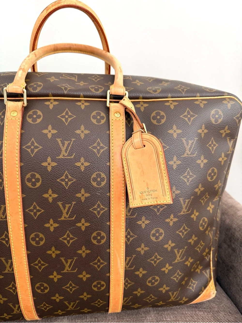Authentic Louis Vuitton Sirius 50 travel bag luggage brown monogram LV M41506